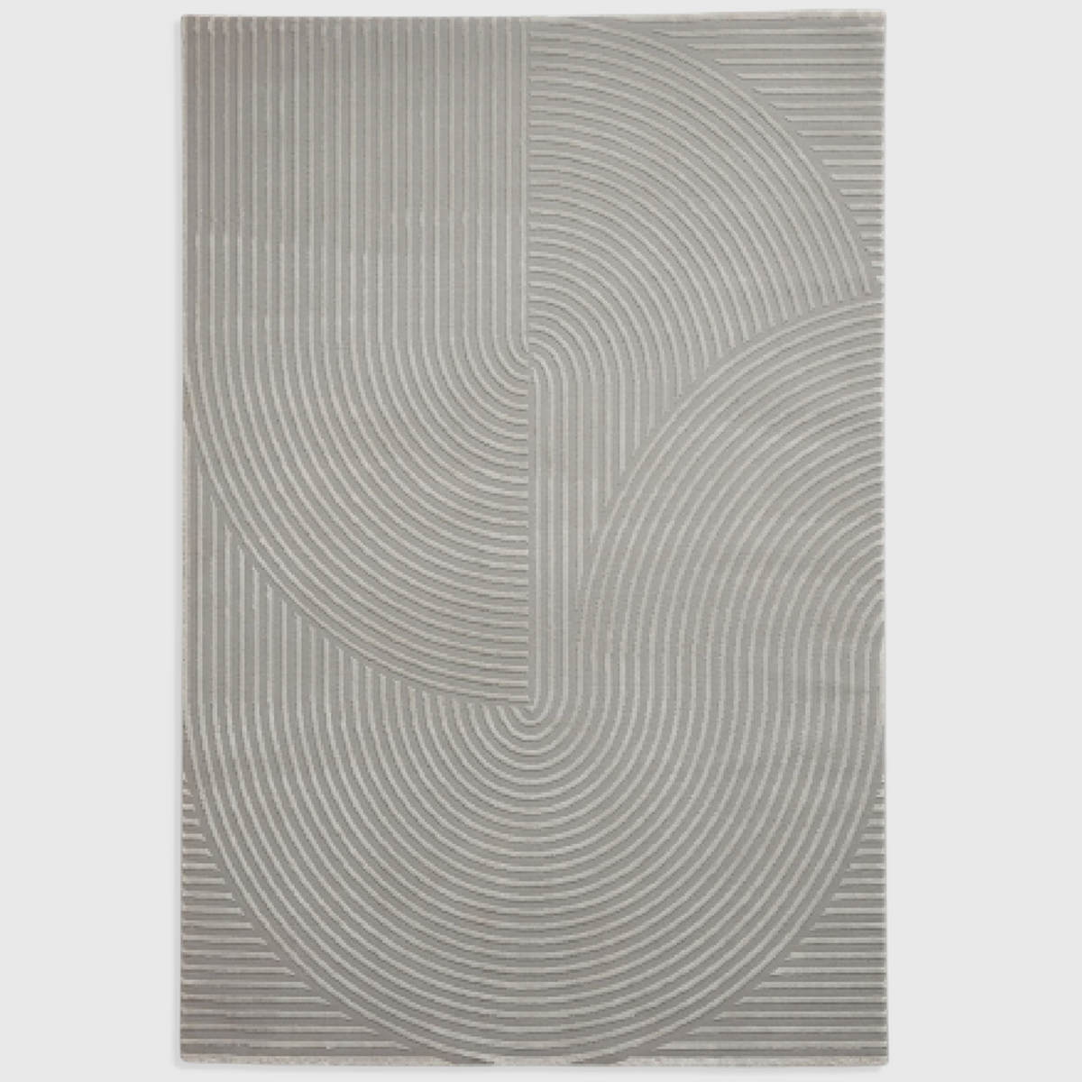 Alvo Rugs Fiorentina grey washable rug with a high-low carved arch pattern made from soft recycled polyester