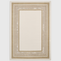 Alvo Rugs Alpa cream and beige area rug with a modern geometric striped border and soft high-pile texture.