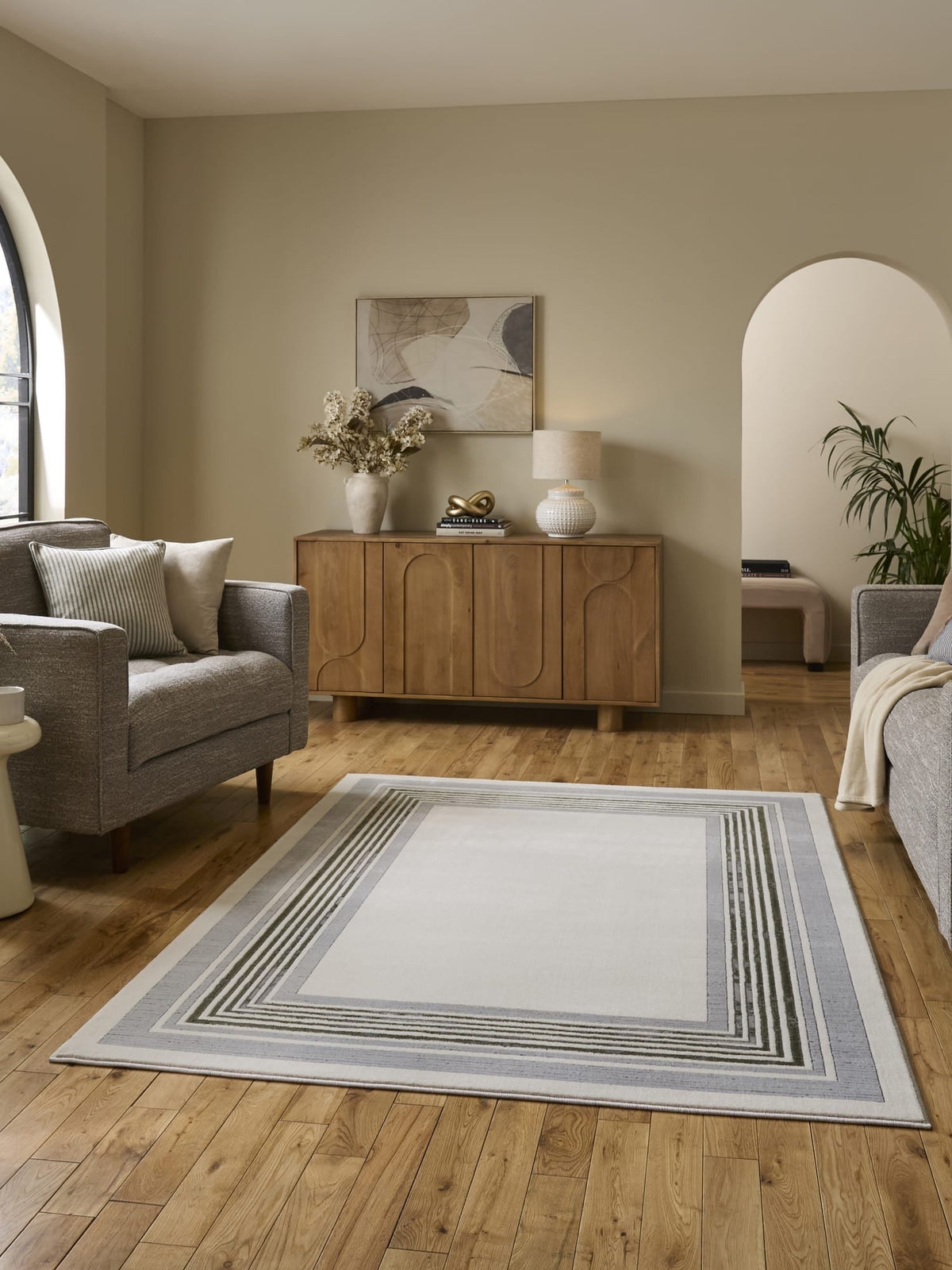 Alpa Ivory & Green Rug
