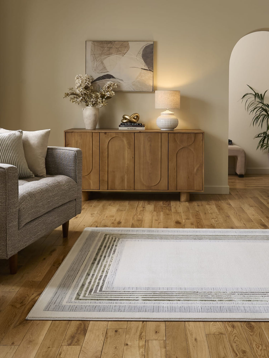 Alpa Ivory & Green Rug