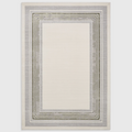 Alvo Rugs Alpa ivory and green geometric area rug with a modern rectangular border pattern and soft high pile texture.