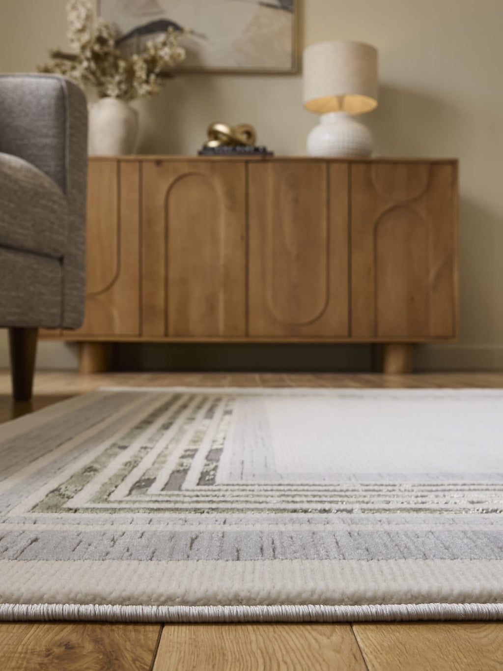 Alpa Ivory & Green Rug