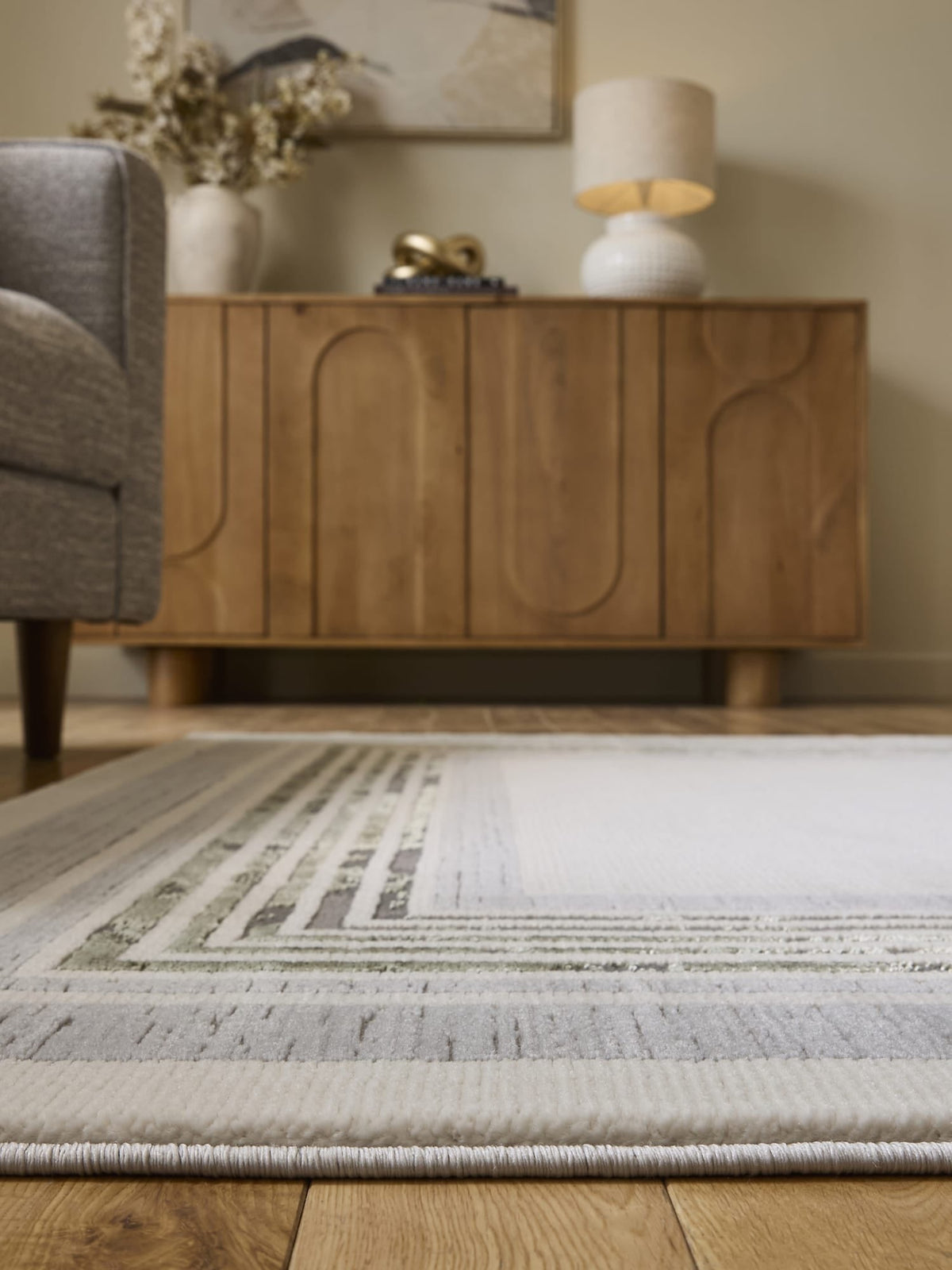 Alpa Ivory & Green Rug