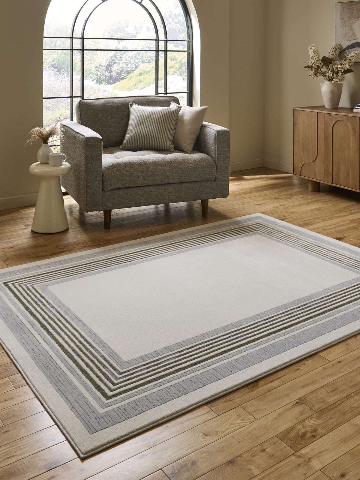 Alpa Ivory & Green Rug
