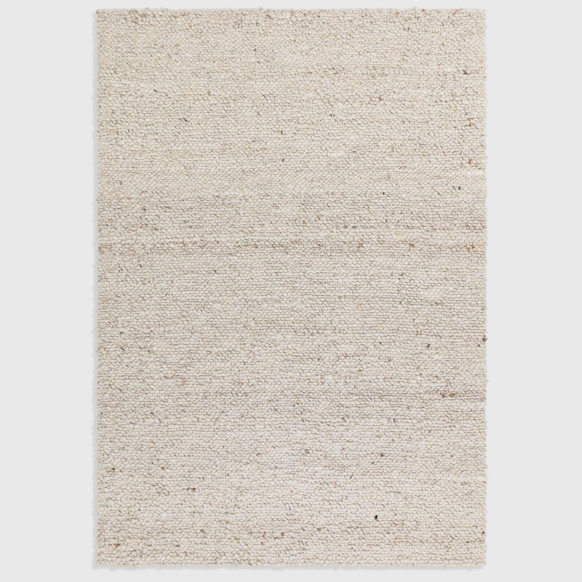 Alvo Rugs Adio ivory wool rug with a chunky hand-woven boucle texture and a soft loop pile finish.