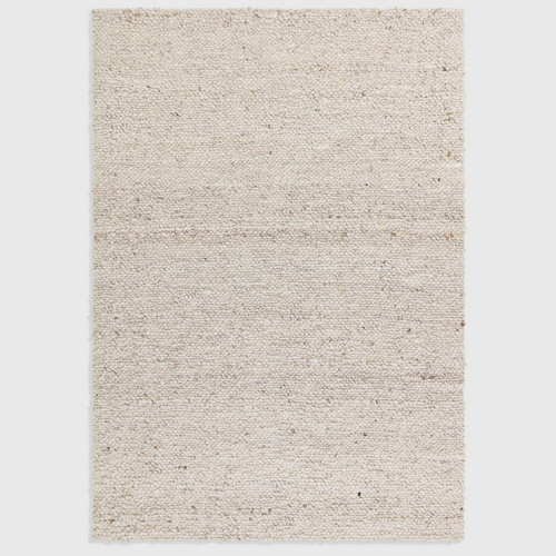 Alvo Rugs Adio ivory wool rug with a chunky hand-woven boucle texture and a soft loop pile finish.