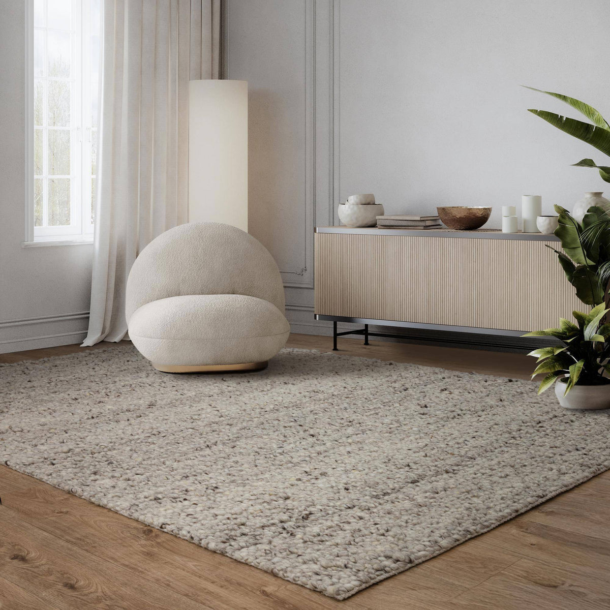Almira Travertine Silver Rug