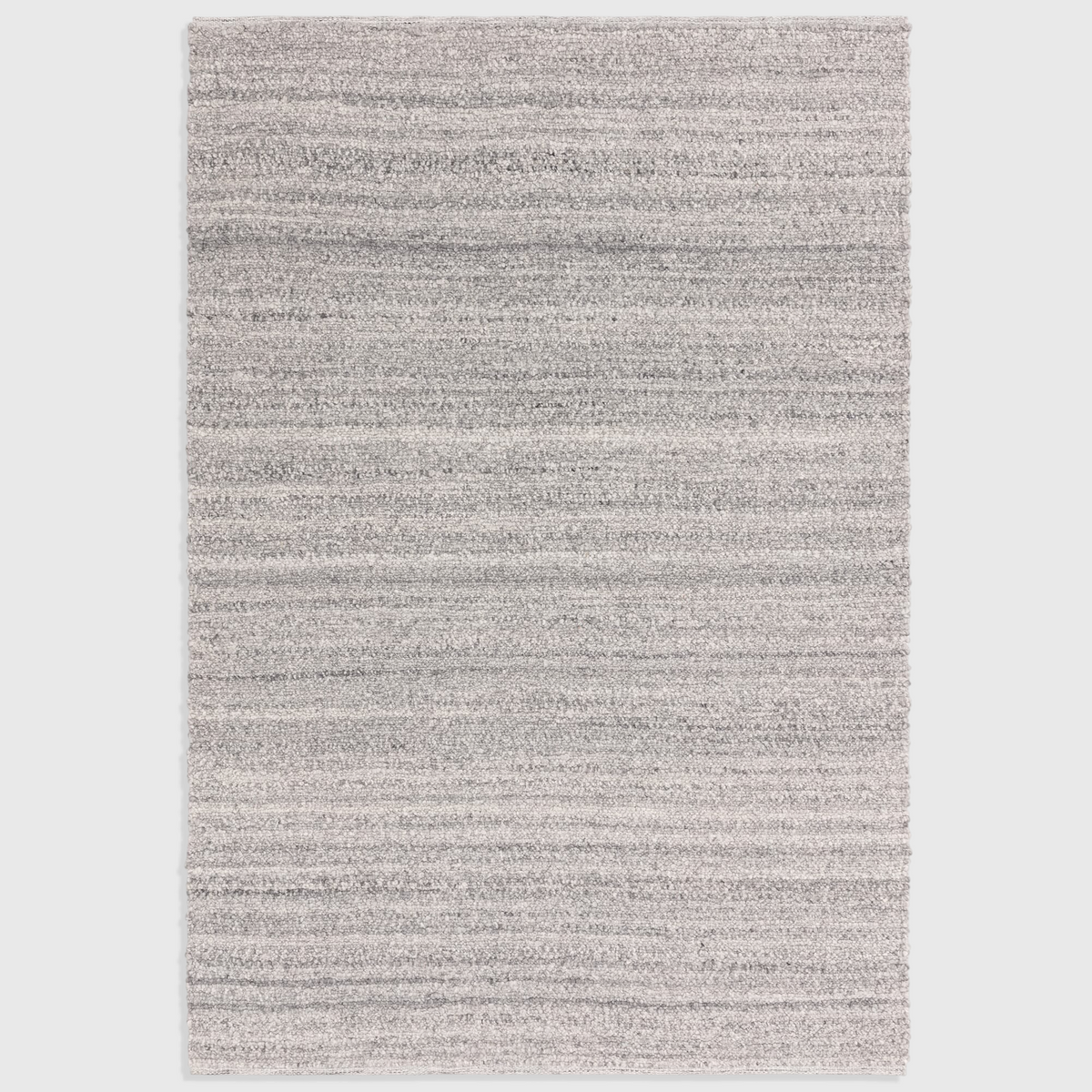 Alvo Rugs Abella Steel grey boucle rug with a textured hand-woven finish and boho style in a flatweave design.