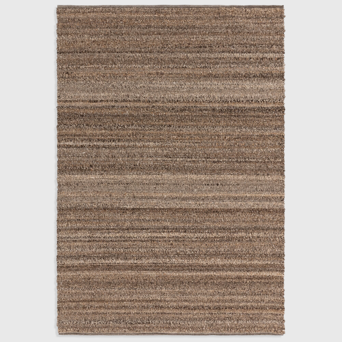 Alvo Rugs Abella tawny brown hand woven polyester boucle rug with a textured boho flatweave design.