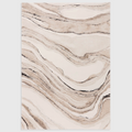 Alvo Rugs Miraga Quartz beige shaggy rug with a high-low pile and abstract natural marble-inspired patterns.