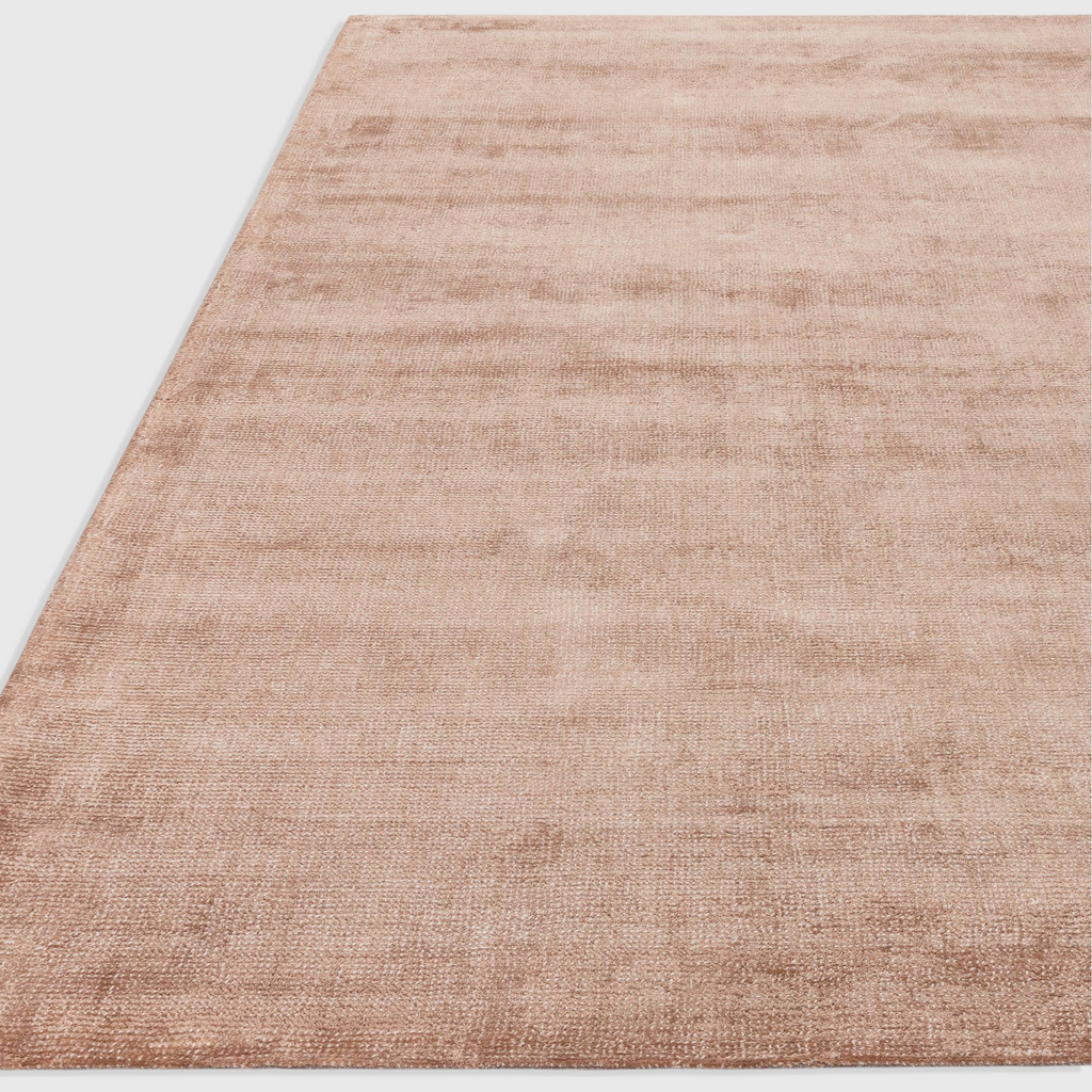 Alvo Rugs Astonia copper rug in hand-woven viscose with a soft sheen and plain loop pile texture.