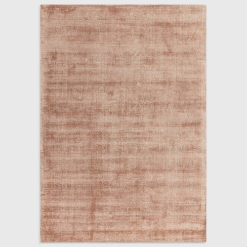 Alvo Rugs Astonia copper brown hand-woven viscose rug with a subtle sheen and plain loop pile texture.