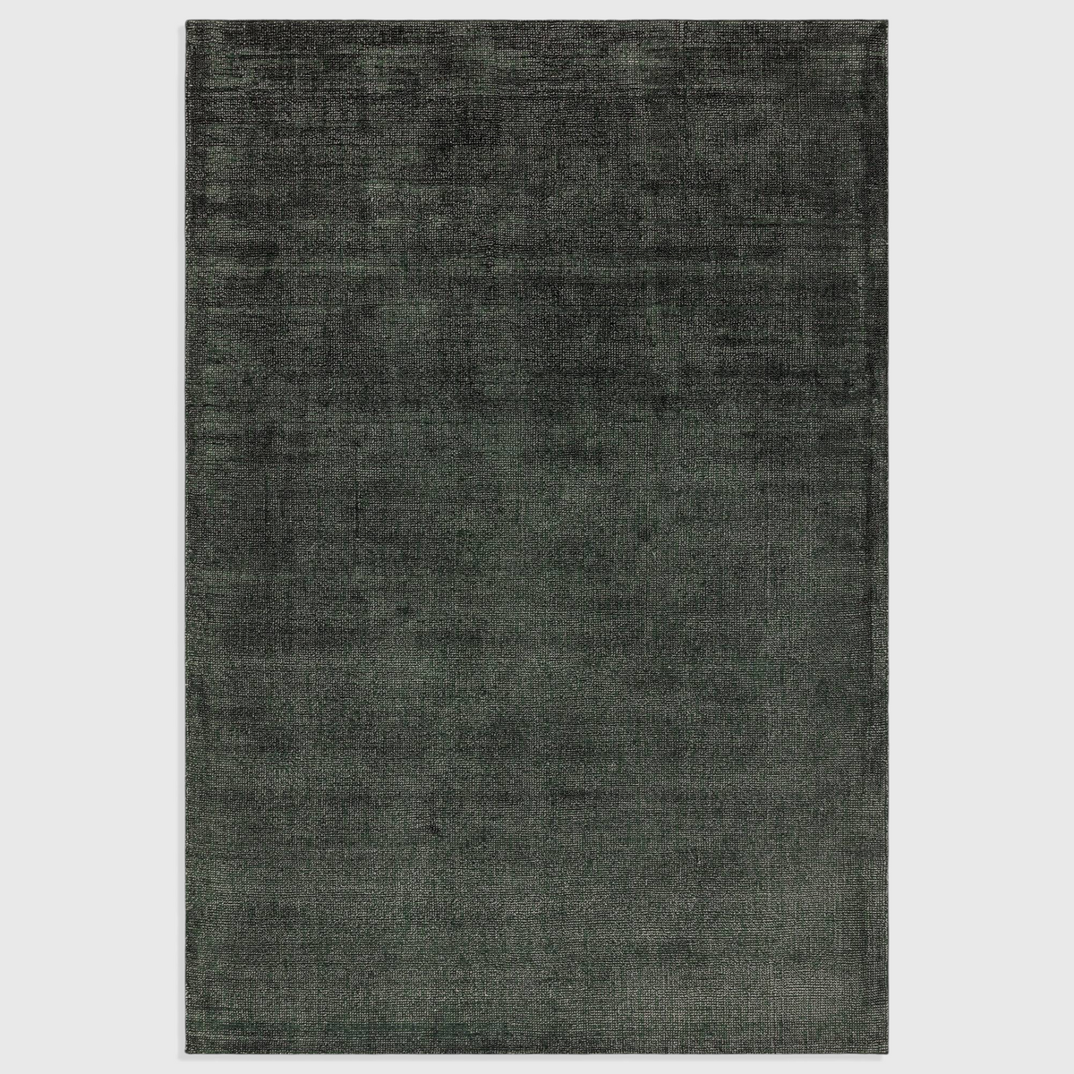 Alvo Rugs Astonia hand-woven green viscose rug with a subtle sheen and plain loop pile texture.