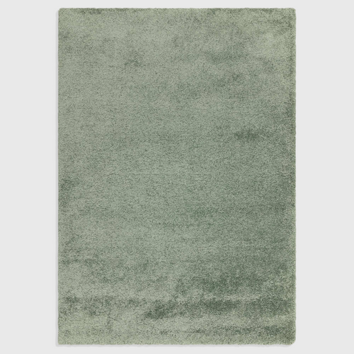 Alvo Rugs Atelier sage green shaggy rug with a thick, plush polypropylene pile for a soft and cosy floor covering.