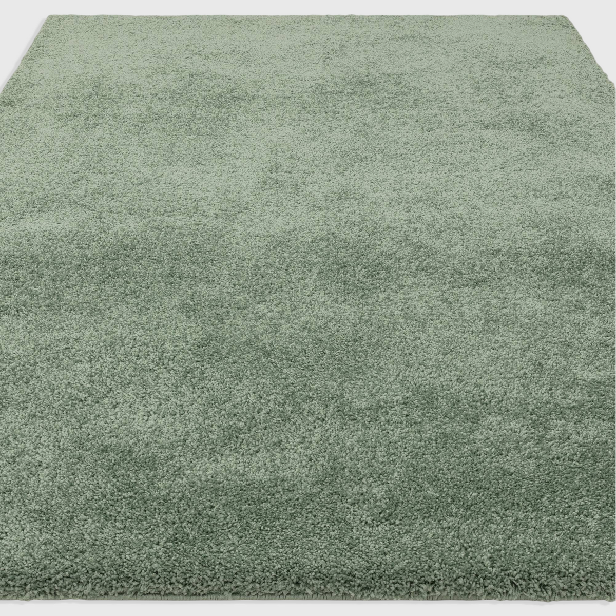 Alvo Rugs Atelier sage green shaggy rug with a thick, plush 4.5cm pile made from durable polypropylene.