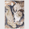 Alvo Rugs Aurorella Au08 marble rug featuring abstract gold, brown, and grey swirls in a soft cut pile finish.