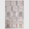 Alvo Rugs Aurorella Au14 ripple rug featuring a modern abstract geometric pattern in metallic gold and grey tones.
