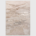 Alvo Rugs Aurorella Au17 Linea rug featuring an abstract metallic gold and beige design with a soft cut pile finish.