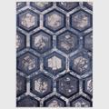 Alvo Rugs Aurorella Hexagon Au19 rug featuring a modern blue and grey geometric pattern with a soft cut pile finish.