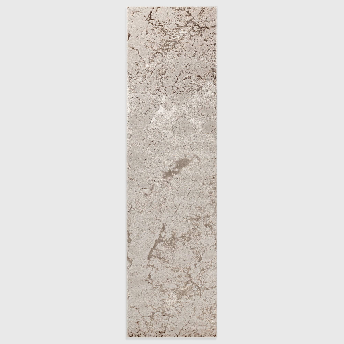 Alvo Rugs Aurorella Au16 Strata runner rug in abstract metallic gold and beige tones with a soft cut pile finish.