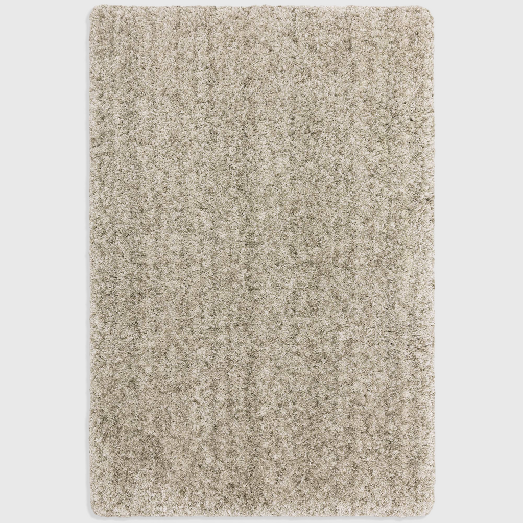Alvo Rugs Barnett sage green shaggy rug with a deep, soft microfibre polyester pile and hand-woven construction.