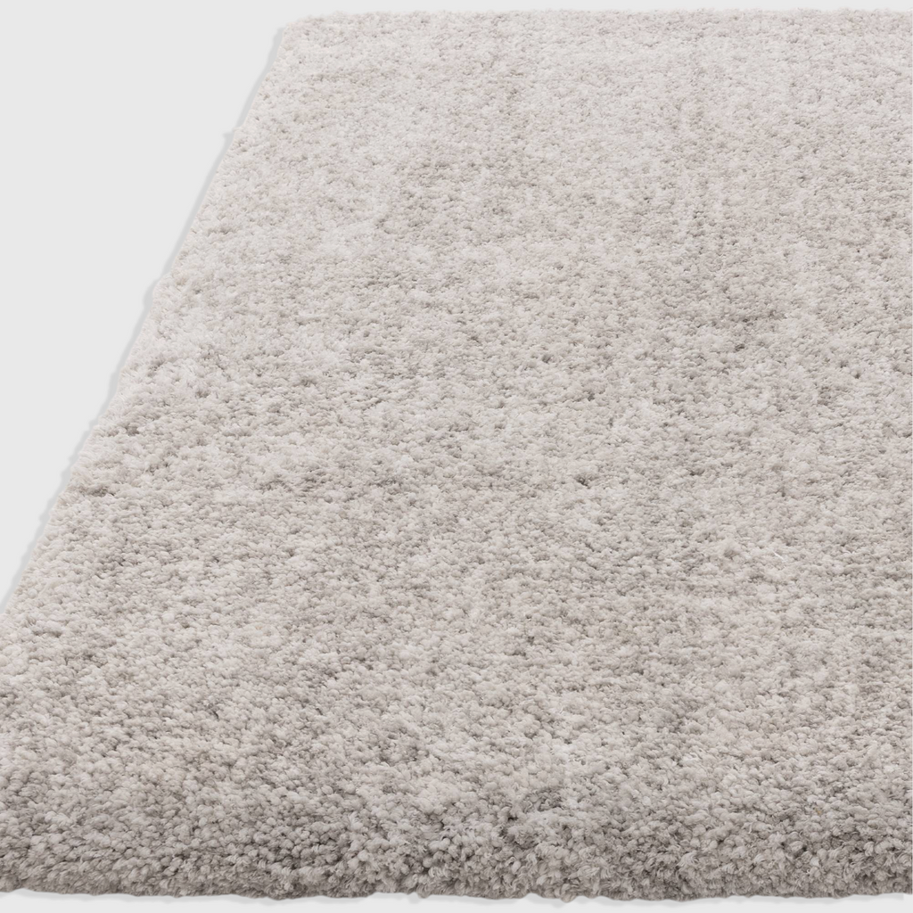 Alvo Rugs Barnett silver shaggy rug with a deep, soft microfibre polyester pile for a luxurious feel.