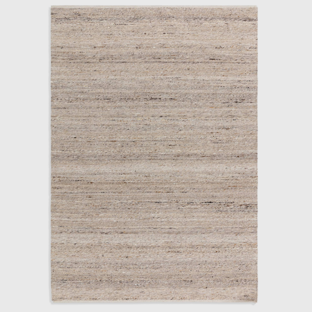 Alvo Rugs Birkley beige hand-woven wool and polyester flatweave rug with natural colour striations
