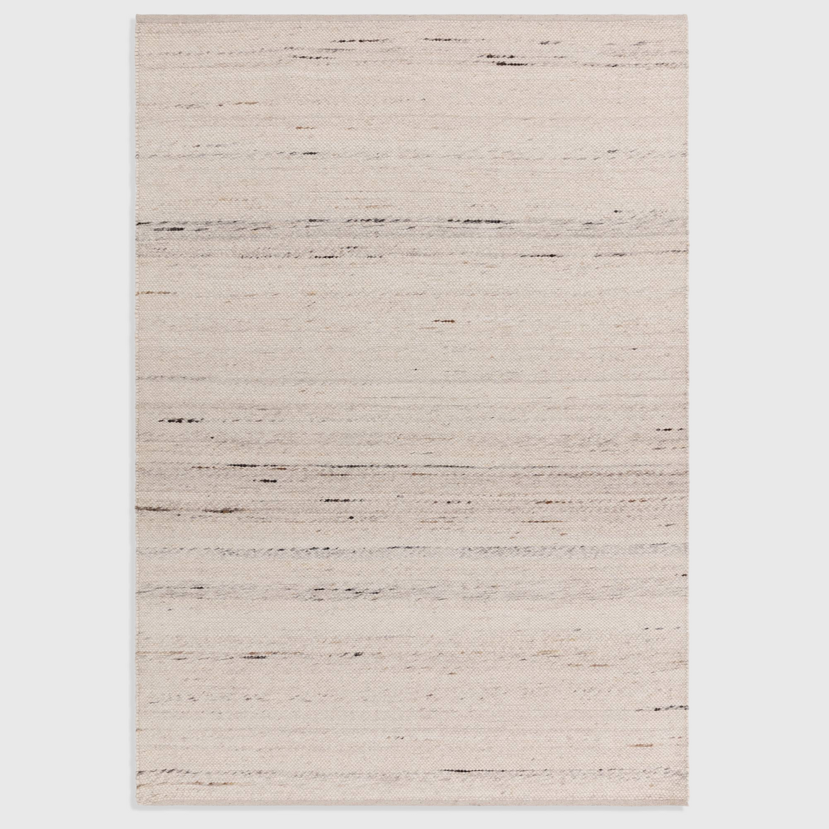 Alvo Rugs Birkley ivory hand-woven flatweave rug with subtle cream and white wool-polyester colour striations.