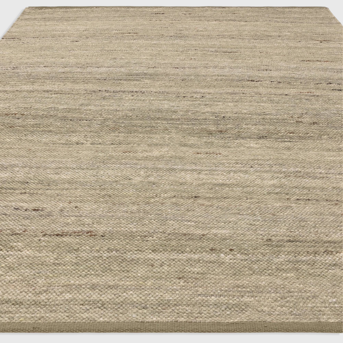 Alvo Rugs Birkley Pistachio hand-woven flatweave rug in green wool and polyester blend with subtle colour striations.