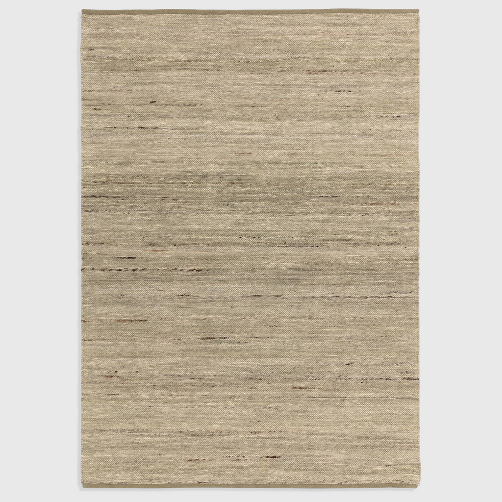 Alvo Rugs Birkley Pistachio hand-woven flatweave rug in green wool and polyester blend with subtle colour striations.
