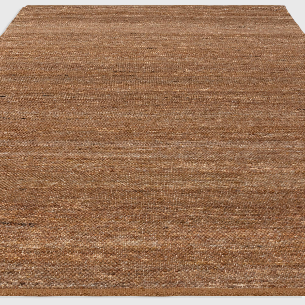 Alvo Rugs Birkley rust orange hand-woven wool and polyester flatweave rug with a textured, plain aesthetic.