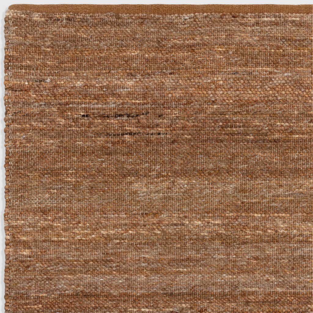 Alvo Rugs Birkley rust orange hand-woven wool and polyester flatweave rug with textured striations