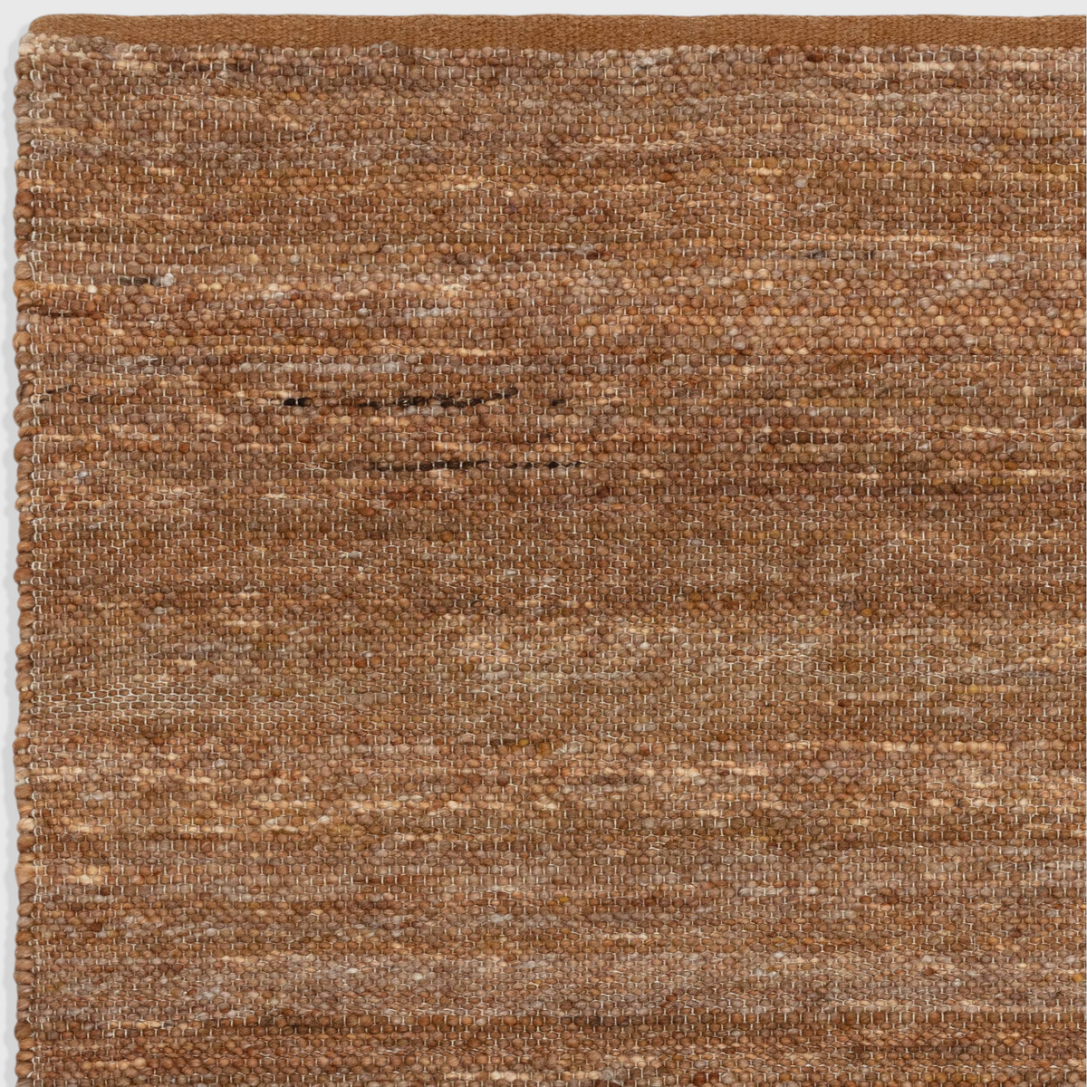 Alvo Rugs Birkley rust orange hand-woven wool and polyester flatweave rug with textured striations