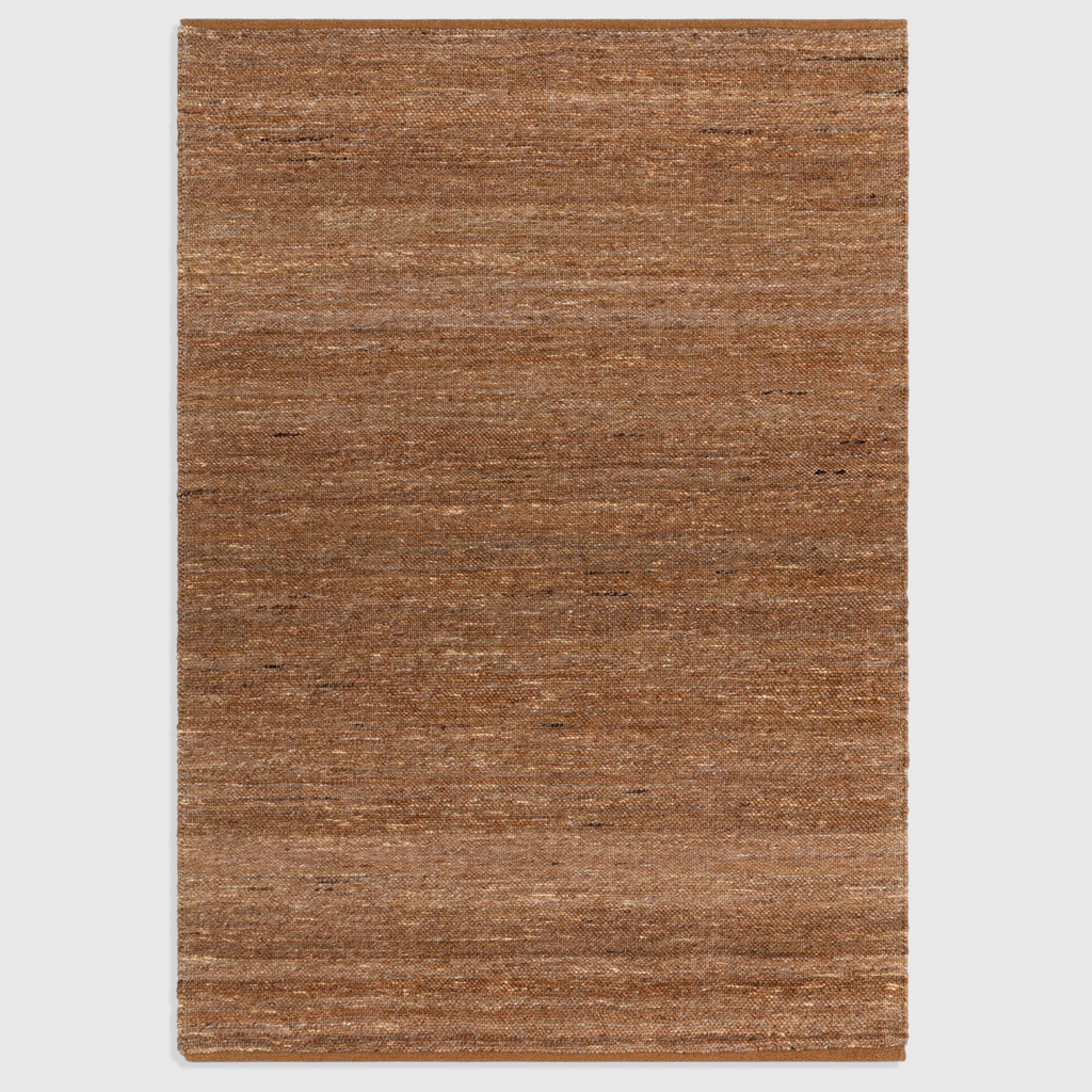 Alvo Rugs Birkley rust orange hand-woven flatweave rug made from a durable wool and polyester blend.