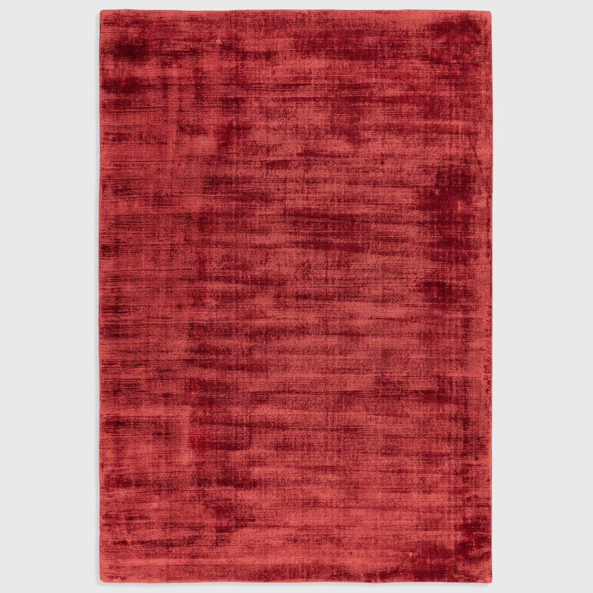 Alvo Rugs Blayde Berry hand-woven viscose rug in deep red with a vintage tip-sheared finish and soft loop pile.