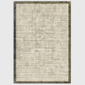 Alvo Rugs Blayde sage and olive green hand-woven viscose rug with a two-tone border and soft tip-sheared texture.