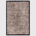 Alvo Rugs Blayde charcoal and moleskin viscose rug with a dark border and soft hand-woven textured centre
