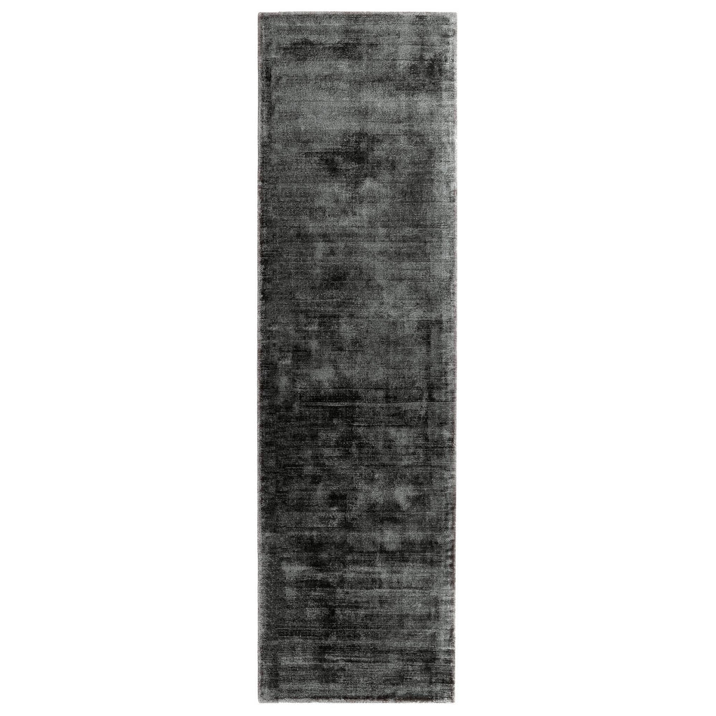 Alvo Rugs Blayde charcoal grey hand-woven viscose rug with a vintage tip-sheared finish and soft loop pile texture.