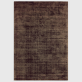 Alvo Rugs Blayde chocolate brown hand-woven viscose rug with a vintage tip-sheared finish and plain aesthetic.
