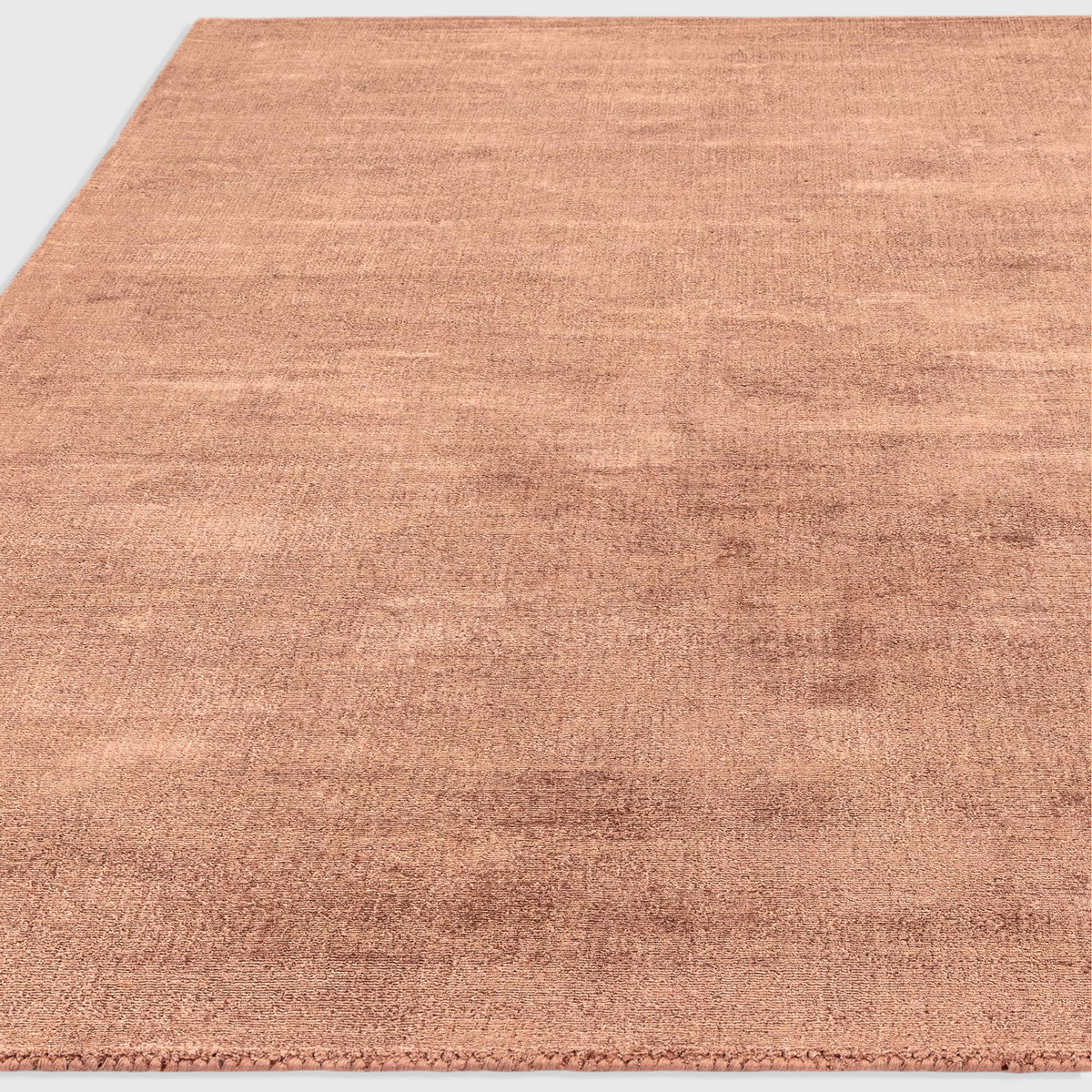 Alvo Rugs Blayde Earth rug in orange, hand-woven from 100% viscose with a vintage tip-sheared loop pile finish.