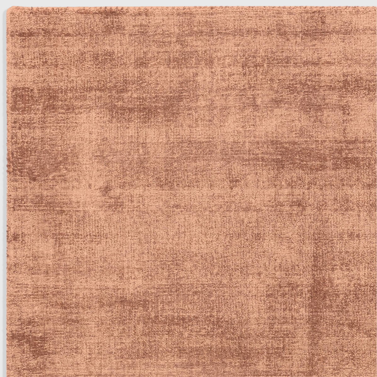 Alvo Rugs Blayde Earth rug in orange viscose with a hand-woven vintage tip-sheared texture and plain aesthetic.