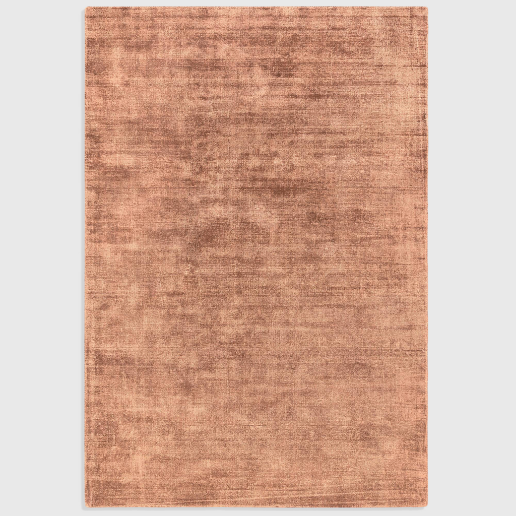Alvo Rugs Blayde Earth rug in orange, hand-woven from soft viscose with a vintage tip-sheared finish.