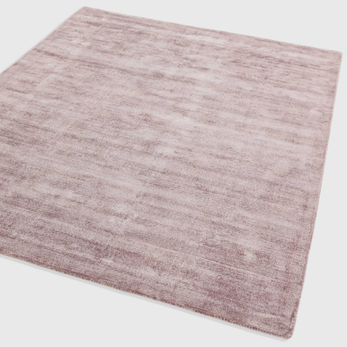 Alvo Rugs Blayde Heather purple hand-woven viscose rug with a vintage tip-sheared finish and plain aesthetic.