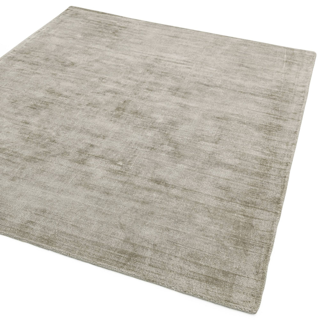 Alvo Rugs Blayde Smoke hand-woven viscose rug in grey and silver with a vintage tip-sheared finish.