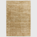 Alvo Rugs Blayde soft gold hand-woven viscose rug with a vintage tip-sheared finish and plain contemporary design.