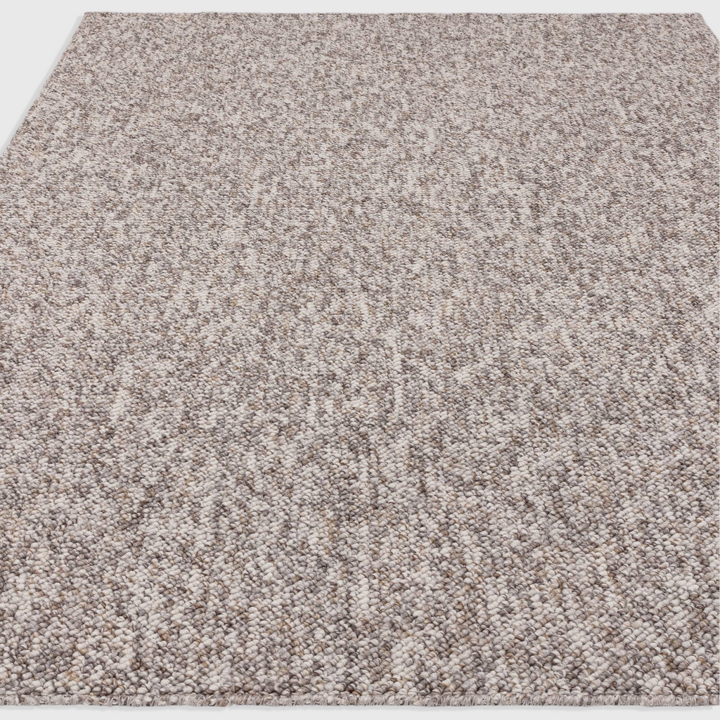 Alvo Rugs Bodenia stone grey tufted bobble rug with a soft polyester texture and earthy neutral tones.