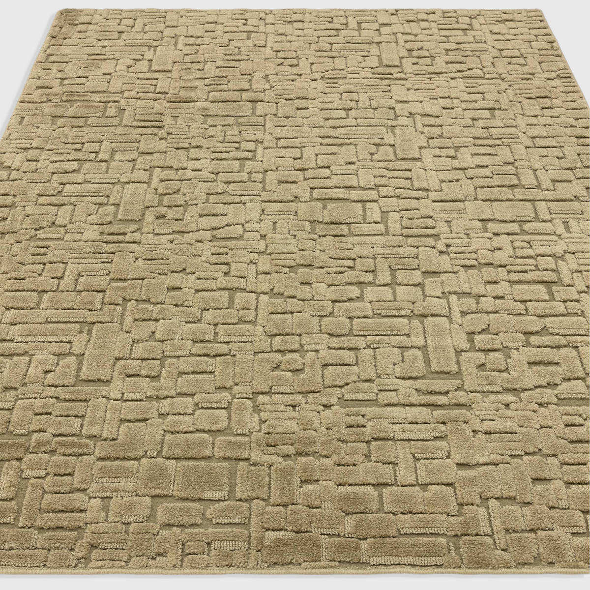 Alvo Rugs Casabella green rug with a textured cut and loop pile pattern made from soft 100% polyester