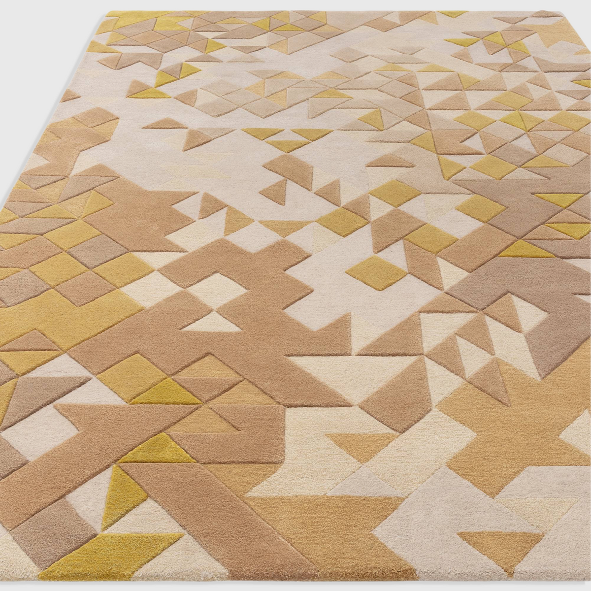 Alvo Rugs Elysian gold multi rug with hand-tufted geometric 3D pattern in wool and viscose blend