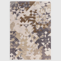 Alvo Rugs Elysian grey and multi-coloured hand-tufted wool and viscose rug with a 3D geometric triangle pattern.