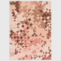 Alvo Rugs Elysian Rose multi-coloured hand-tufted wool and viscose rug with a 3D geometric triangle pattern.